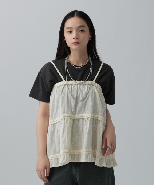 LEPSIM(レプシィム)の「2WAYレイヤードスカート 492020(スカート・レディース・ブラック/オフホワイト・FREE)」の6枚目の写真