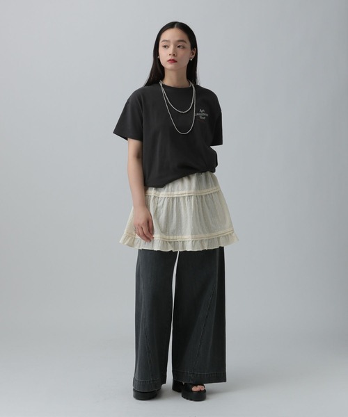 LEPSIM(レプシィム)の「2WAYレイヤードスカート 492020(スカート・レディース・ブラック/オフホワイト・FREE)」の7枚目の写真