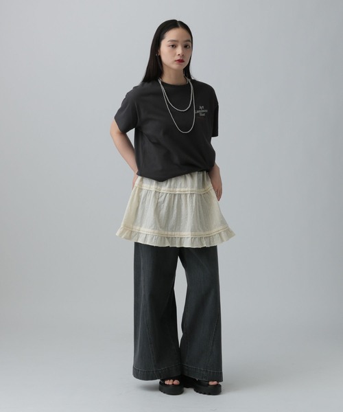 LEPSIM(レプシィム)の「2WAYレイヤードスカート 492020(スカート・レディース・ブラック/オフホワイト・FREE)」の8枚目の写真