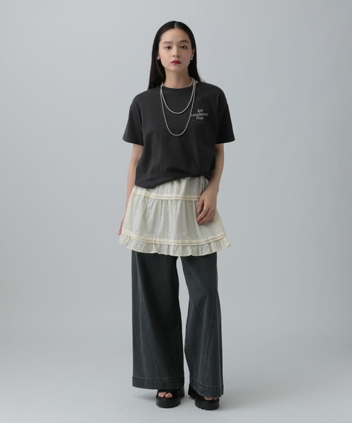 LEPSIM(レプシィム)の「2WAYレイヤードスカート 492020(スカート・レディース・ブラック/オフホワイト・FREE)」の9枚目の写真