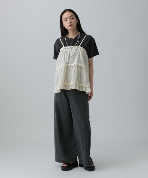 LEPSIM(レプシィム)の「2WAYレイヤードスカート 492020(スカート・レディース・ブラック/オフホワイト・FREE)」の10枚目の写真