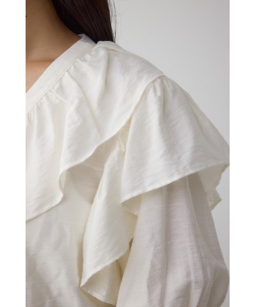 AZUL by moussy(アズールバイマウジー)の「ラッフルフリル5分袖ブラウス(シャツ/ブラウス・レディース・ブラック/ピンク/アイボリー・FREE)」の12枚目の写真