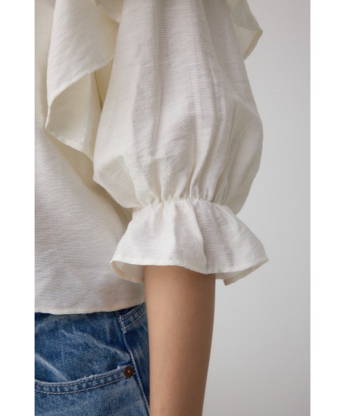 AZUL by moussy(アズールバイマウジー)の「ラッフルフリル5分袖ブラウス(シャツ/ブラウス・レディース・ブラック/ピンク/アイボリー・FREE)」の13枚目の写真