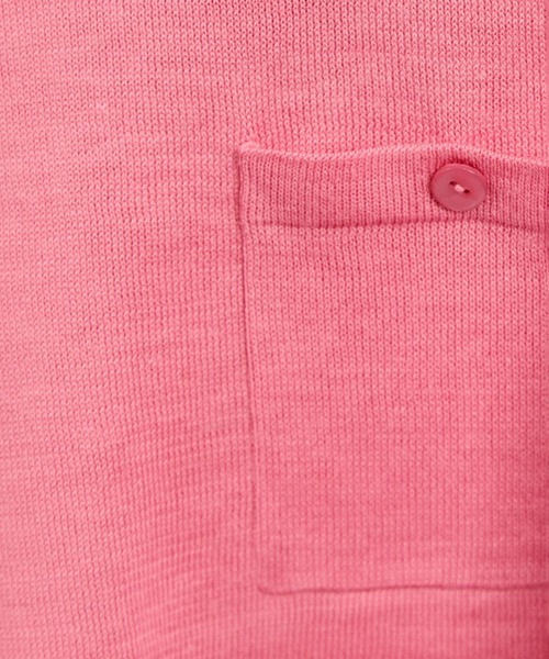 SALON adam et rope'（サロン アダム エ ロペ）の「クロップドハーフスリーブリネンニット［ドライタッチ・洗える］（Tシャツ/カットソー・レディース・カーキ/ブラック/オフホワイト/ブルー/ピンク・FREE）」の8枚目の写真