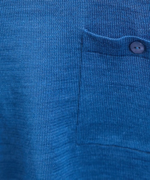 SALON adam et rope'（サロン アダム エ ロペ）の「クロップドハーフスリーブリネンニット［ドライタッチ・洗える］（Tシャツ/カットソー・レディース・カーキ/ブラック/オフホワイト/ブルー/ピンク・FREE）」の9枚目の写真