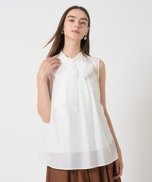 ANAYI（アナイ）の「ソフトオーガンジーリボンボウタイ ブラウス（シャツ/ブラウス・レディース・ホワイト・36/38）」の5枚目の写真