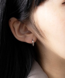 【MAISON BREEZE】ピアス ステンレス 細幅 丸甲 直径1.2cm ミニ シンプル ワンタッチ フープピアス　OSWY