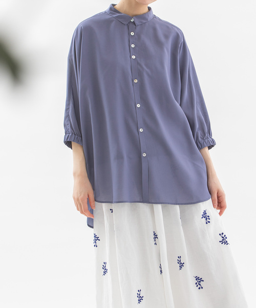 seyto サイズ1 / ラインストーンベロアシアーシャツ Rhinestone velours sheer shirt / ラインストーンベロアシアー