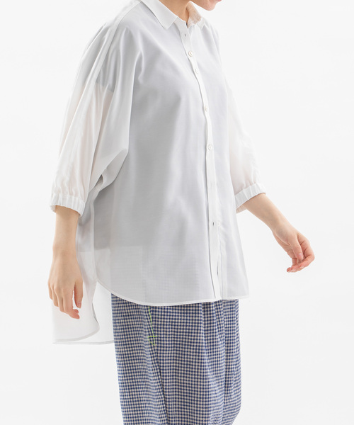 Cloche COOL ローン6分袖シアーシャツ セール】Cloche COOL ローン6分袖シアーシャツ（シャツ/ブラウス