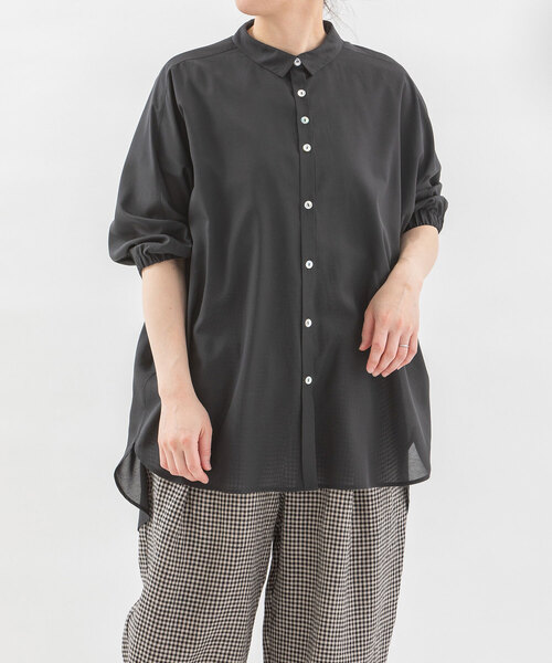 ブラウス シャツ Cloche COOL ローン6分袖シアーシャツ レディース セール】Cloche COOL ローン6分袖シアーシャツ（シャツ/ブラウス