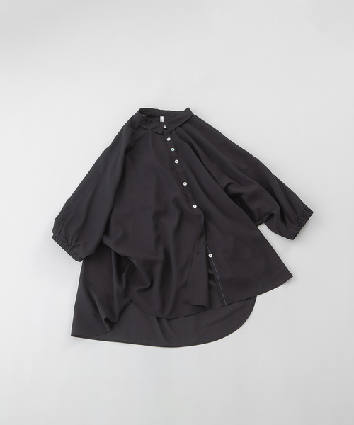 seyto サイズ1 / ラインストーンベロアシアーシャツ セール】Cloche COOL ローン6分袖シアーシャツ（シャツ/ブラウス