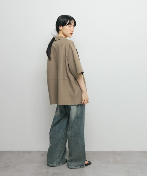 KBF（ケイビーエフ）の「ハーフスリーブルーズジャケット（その他アウター・レディース・チャコールグレー/モカ・ONE）」の9枚目の写真