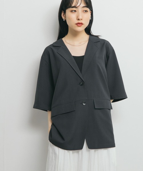 KBF（ケイビーエフ）の「ハーフスリーブルーズジャケット（その他アウター・レディース・チャコールグレー/モカ・ONE）」の11枚目の写真