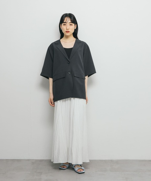 KBF（ケイビーエフ）の「ハーフスリーブルーズジャケット（その他アウター・レディース・チャコールグレー/モカ・ONE）」の14枚目の写真