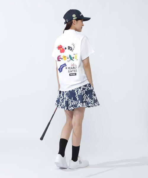 PEARLY GATES(パーリーゲイツ)の「【PEARLY GATES】Pe格子サッカー半袖ポロシャツ <Relaxシリーズ>(ポロシャツ・レディース・ホワイト/ネイビー/オレンジ・LARGE/MEDIUM)」の5枚目の写真