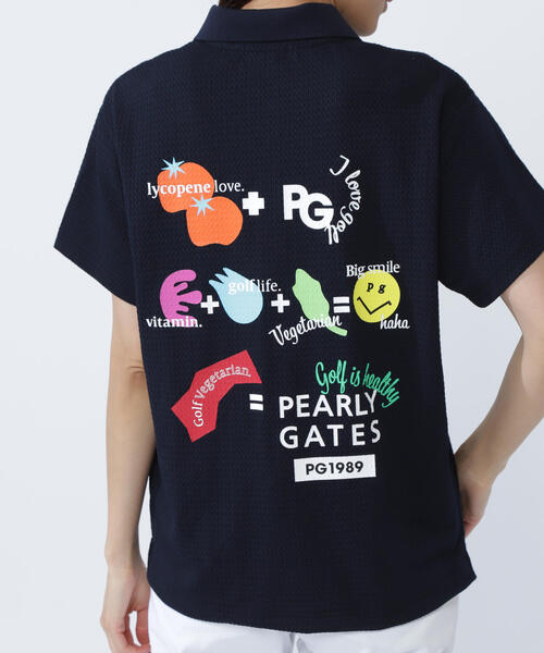 PEARLY GATES(パーリーゲイツ)の「【PEARLY GATES】Pe格子サッカー半袖ポロシャツ <Relaxシリーズ>(ポロシャツ・レディース・ホワイト/ネイビー/オレンジ・LARGE/MEDIUM)」の17枚目の写真