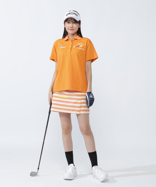 PEARLY GATES(パーリーゲイツ)の「【PEARLY GATES】Pe格子サッカー半袖ポロシャツ <Relaxシリーズ>(ポロシャツ・レディース・ホワイト/ネイビー/オレンジ・LARGE/MEDIUM)」の22枚目の写真