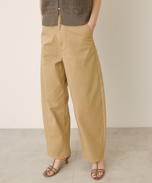 AMERICAN HOLIC（アメリカンホリック）の「ワイドエッグチノパンツ（チノパンツ・レディース・ライトベージュ/ブラック・マルチサイズ）」の2枚目の写真