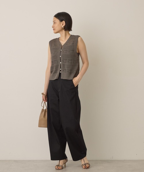 AMERICAN HOLIC（アメリカンホリック）の「ワイドエッグチノパンツ（チノパンツ・レディース・ライトベージュ/ブラック・マルチサイズ）」の7枚目の写真