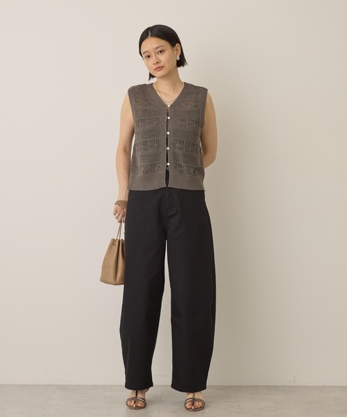 AMERICAN HOLIC（アメリカンホリック）の「ワイドエッグチノパンツ（チノパンツ・レディース・ライトベージュ/ブラック・マルチサイズ）」の4枚目の写真