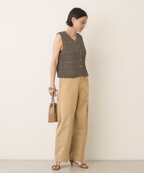 AMERICAN HOLIC（アメリカンホリック）の「ワイドエッグチノパンツ（チノパンツ・レディース・ライトベージュ/ブラック・マルチサイズ）」の3枚目の写真