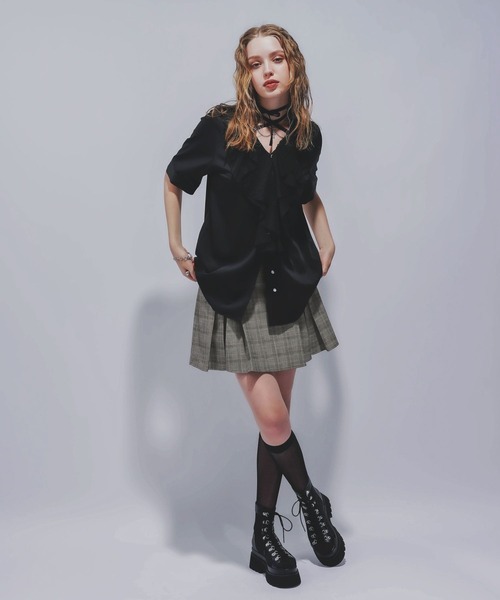 HARE（ハレ）の「タックプリーツシアースカパン(HARE)（その他パンツ・レディース・ブラック/ブラウン・FREE）」の5枚目の写真