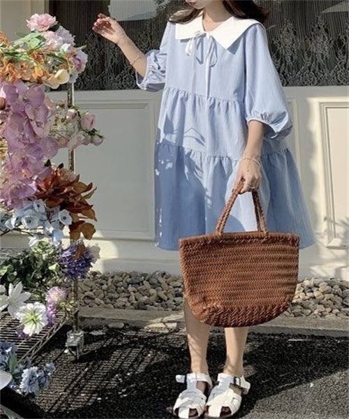 セール】セーラー襟ティアードワンピース（ワンピース）｜Dream