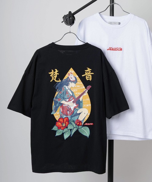 半袖 Tシャツ セール】【84】「休日少女」 和柄デザイン 刺繍ミックス バック