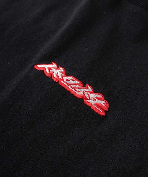 SlashDate(スラッシュデイト)の「【84】「休日少女」 和柄デザイン 刺繍ミックス バックプリント 半袖Tシャツ オーバーサイズ(Tシャツ/カットソー・レディース・ホワイト/ホワイト系その他/ブラック系その他/ホワイト系その他2/ブラック/ブラック系その他2・M/L)」の11枚目の写真