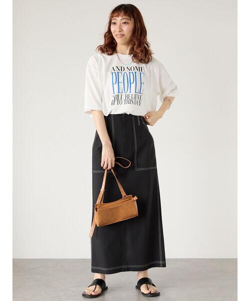 Lugnoncure（ルノンキュール）の「【接触冷感】ビッグロゴリラックスTシャツ（Tシャツ/カットソー・レディース・ネイビー/ブラック/オフホワイト・F）」の7枚目の写真