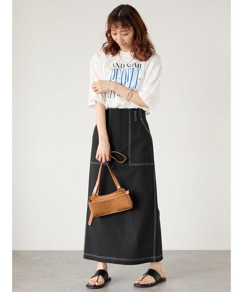 Lugnoncure（ルノンキュール）の「【接触冷感】ビッグロゴリラックスTシャツ（Tシャツ/カットソー・レディース・ネイビー/ブラック/オフホワイト・F）」の8枚目の写真