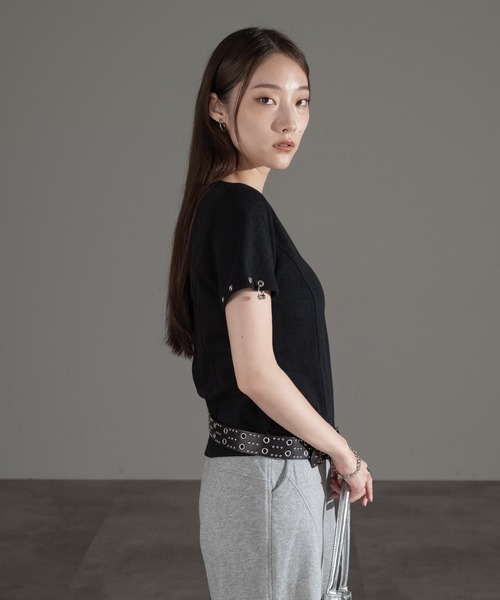 apres jour mignon(アプレジュールミニョン)の「アクセ付きショートスリーブトップス【ZOZOTOWN限定アイテム】(Tシャツ/カットソー・レディース・チャコールグレー/杢グレー/ブラック・フリー/X-LARGE)」の13枚目の写真