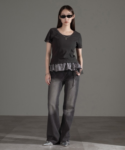 apres jour mignon(アプレジュールミニョン)の「アクセ付きショートスリーブトップス【ZOZOTOWN限定アイテム】(Tシャツ/カットソー・レディース・チャコールグレー/杢グレー/ブラック・フリー/X-LARGE)」の22枚目の写真