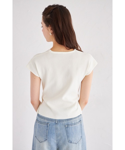 tocco closet(トッコ クローゼット)の「【ZOZO限定】アシンメトリードレープニットトップス(ニット/セーター・レディース・ブラック/その他/ホワイト・M)」の9枚目の写真