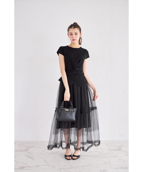 tocco closet(トッコ クローゼット)の「【ZOZO限定】アシンメトリードレープニットトップス(ニット/セーター・レディース・ブラック/その他/ホワイト・M)」の12枚目の写真