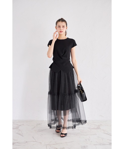 tocco closet(トッコ クローゼット)の「【ZOZO限定】アシンメトリードレープニットトップス(ニット/セーター・レディース・ブラック/その他/ホワイト・M)」の13枚目の写真