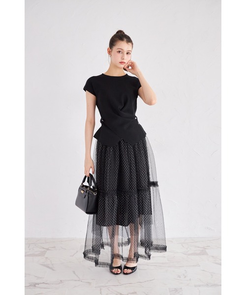 tocco closet(トッコ クローゼット)の「【ZOZO限定】アシンメトリードレープニットトップス(ニット/セーター・レディース・ブラック/その他/ホワイト・M)」の14枚目の写真