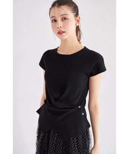 tocco closet(トッコ クローゼット)の「【ZOZO限定】アシンメトリードレープニットトップス(ニット/セーター・レディース・ブラック/その他/ホワイト・M)」の19枚目の写真