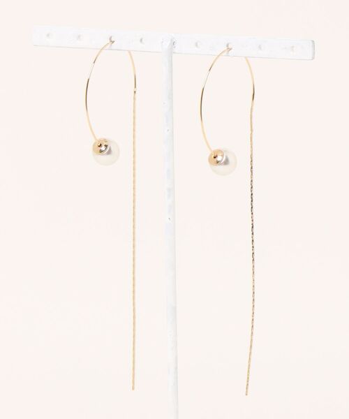 Three Four Time(スリーフォータイム)の「カクエレチェーンフックピアス(パールキャッチ)(ピアス(両耳用)・レディース・ゴールド/シルバー・FREE)」の11枚目の写真