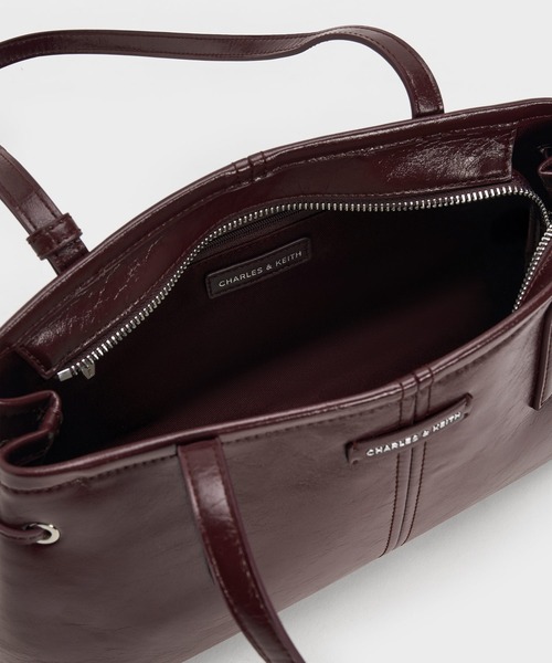 CHARLES & KEITH(チャールズ & キース)の「Noane ノアン イーロンゲイティドハンドルショルダーバッグ(ショルダーバッグ・レディース・ブラウン系その他7/オートミール/スミクロ/ダークブラウン系3/ワインレッド・M)」の10枚目の写真