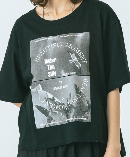 ROSE BUD(ローズバッド)の「(GENE HEAVENS)BEAUTIFUL MOMENT PHOTO TEE(Tシャツ/カットソー・レディース・ブラック/ホワイト・ONE SIZE)」の5枚目の写真