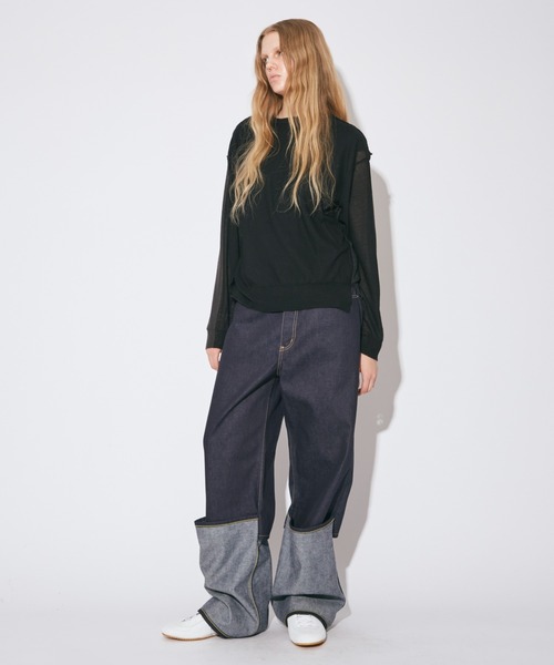 beautiful people(ビューティフルピープル)の「flip sheer wool pullover(ニット/セーター・レディース・マルチ/ブラック・38)」の5枚目の写真