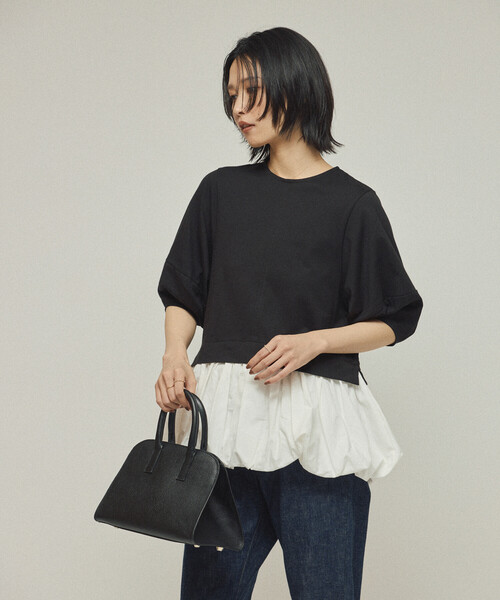 Firsthand（ファーストハンド）の「Firsthand/ファーストハンド オーガニックコットン ペプラム切り替えトップス / 5分袖Tシャツ（Tシャツ/カットソー・レディース・ブラック/その他9/ホワイト・ﾌﾘ-）」の20枚目の写真