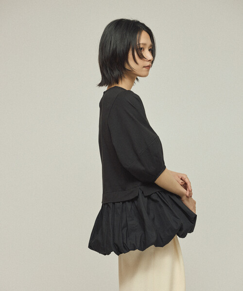 Firsthand（ファーストハンド）の「Firsthand/ファーストハンド オーガニックコットン ペプラム切り替えトップス / 5分袖Tシャツ（Tシャツ/カットソー・レディース・ブラック/その他9/ホワイト・ﾌﾘ-）」の22枚目の写真