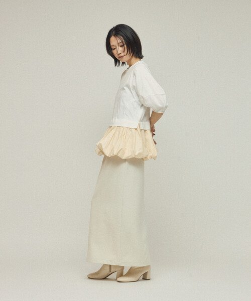 Firsthand（ファーストハンド）の「Firsthand/ファーストハンド オーガニックコットン ペプラム切り替えトップス / 5分袖Tシャツ（Tシャツ/カットソー・レディース・ブラック/その他9/ホワイト・ﾌﾘ-）」の13枚目の写真