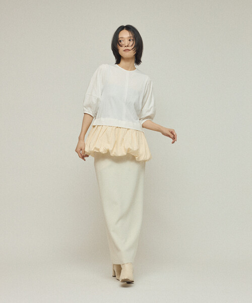 Firsthand（ファーストハンド）の「Firsthand/ファーストハンド オーガニックコットン ペプラム切り替えトップス / 5分袖Tシャツ（Tシャツ/カットソー・レディース・ブラック/その他9/ホワイト・ﾌﾘ-）」の19枚目の写真