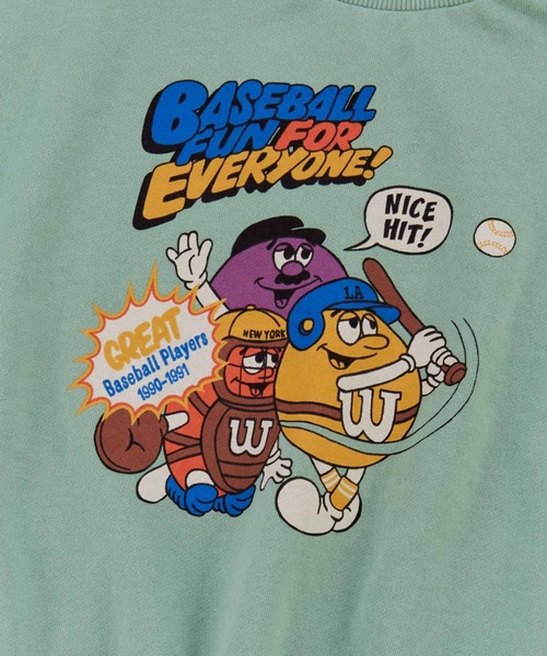 Ocean&Ground（オーシャン&グラウンド）の「BASEBALL FUNﾌﾟﾘﾝﾄｽｳｪｯﾄ（スウェット・キッズ・ブラウン/ライトグリーン/キナリ・80/90/100/110/120/130/140）」の14枚目の写真