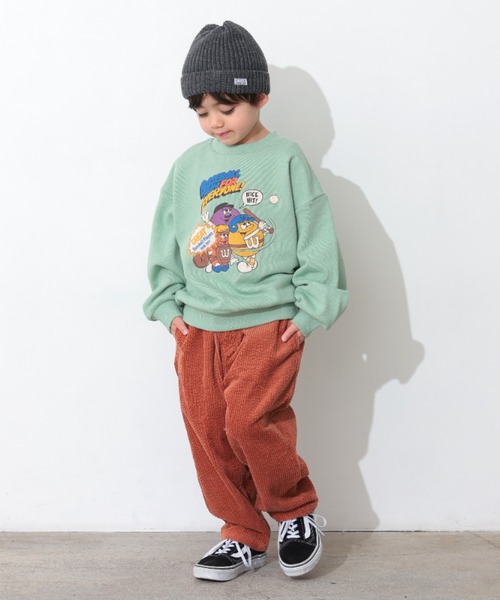 Ocean&Ground（オーシャン&グラウンド）の「BASEBALL FUNﾌﾟﾘﾝﾄｽｳｪｯﾄ（スウェット・キッズ・ブラウン/ライトグリーン/キナリ・80/90/100/110/120/130/140）」の4枚目の写真