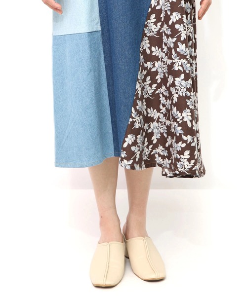 ScoLar（スカラー）の「ScoLar/スカラー　リメイク風 デニム切替OP（ワンピース・レディース・ブラック・FREE）」の7枚目の写真