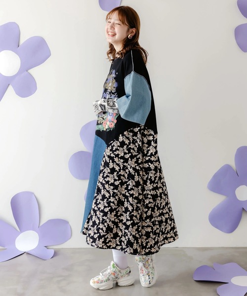 ScoLar（スカラー）の「ScoLar/スカラー　リメイク風 デニム切替OP（ワンピース・レディース・ブラック・FREE）」の10枚目の写真